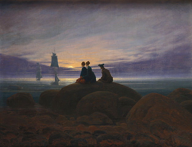 Caspar David Frierich. (1774 - 1840). Mondaufgang am Meer. © public domain.
