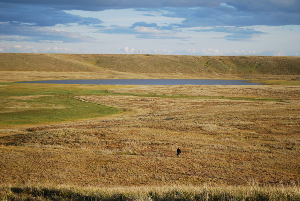 Thermokarst Thermokarst-Senke mit kleinem Thermokarst-See auf der Bykovsky-Halbinsel, sibirische Arktis. © Alfred-Wegener-Institut / Thomas Opel