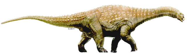 Titanosauren, wie dieser Diamantinasaurus, haben mit vermutlich 38 Grad Celsius eine ähnliche hohe Körpertemperatur gehabt, wie die meisten Säugetiere. © T. Tischler. CC BY 2.5